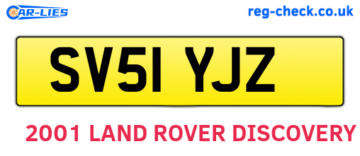 SV51YJZ are the vehicle registration plates.