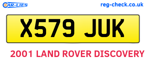X579JUK are the vehicle registration plates.
