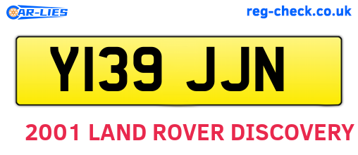 Y139JJN are the vehicle registration plates.