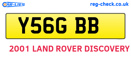 Y56GBB are the vehicle registration plates.