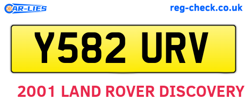 Y582URV are the vehicle registration plates.