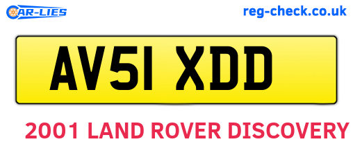 AV51XDD are the vehicle registration plates.