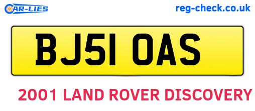 BJ51OAS are the vehicle registration plates.