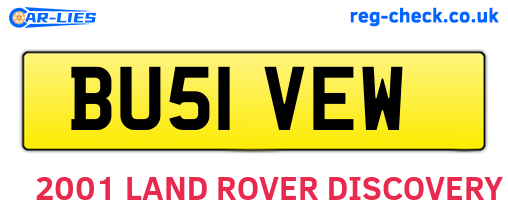 BU51VEW are the vehicle registration plates.