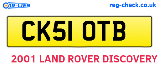 CK51OTB are the vehicle registration plates.