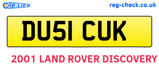DU51CUK are the vehicle registration plates.