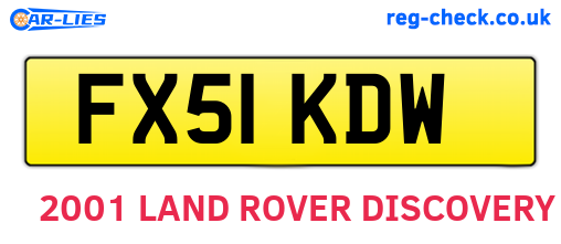 FX51KDW are the vehicle registration plates.