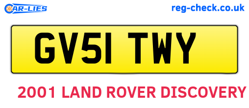 GV51TWY are the vehicle registration plates.