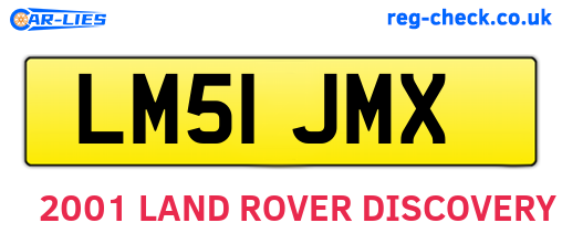 LM51JMX are the vehicle registration plates.