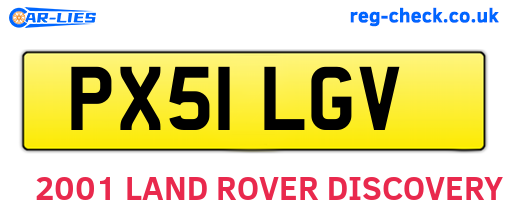 PX51LGV are the vehicle registration plates.
