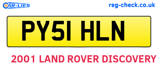 PY51HLN are the vehicle registration plates.
