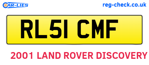RL51CMF are the vehicle registration plates.