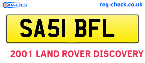 SA51BFL are the vehicle registration plates.