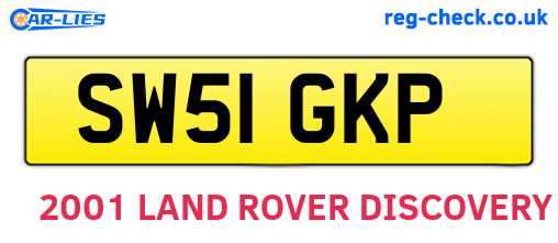 SW51GKP are the vehicle registration plates.