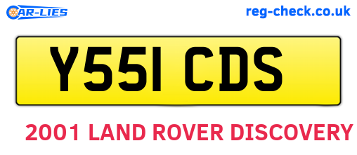 Y551CDS are the vehicle registration plates.