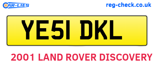YE51DKL are the vehicle registration plates.
