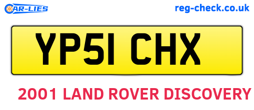YP51CHX are the vehicle registration plates.