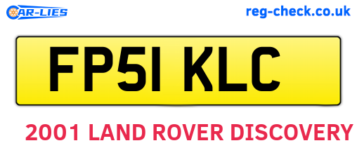FP51KLC are the vehicle registration plates.