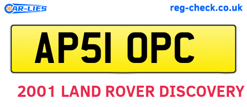 AP51OPC are the vehicle registration plates.