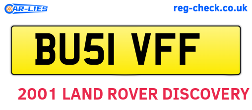 BU51VFF are the vehicle registration plates.