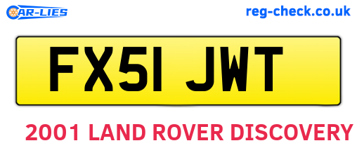 FX51JWT are the vehicle registration plates.