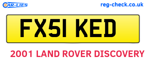 FX51KED are the vehicle registration plates.
