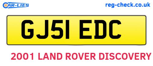 GJ51EDC are the vehicle registration plates.