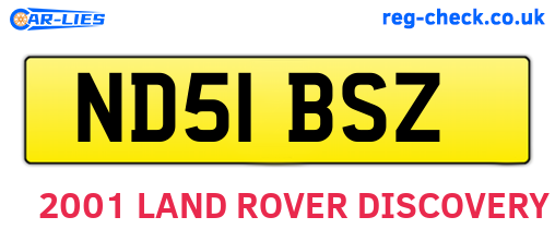 ND51BSZ are the vehicle registration plates.