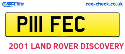 P111FEC are the vehicle registration plates.