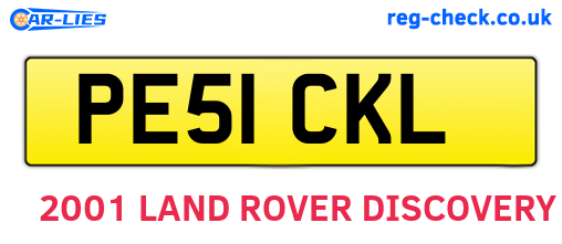 PE51CKL are the vehicle registration plates.