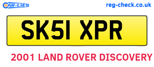 SK51XPR are the vehicle registration plates.
