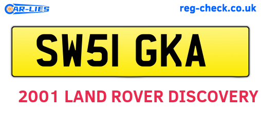 SW51GKA are the vehicle registration plates.