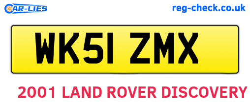 WK51ZMX are the vehicle registration plates.