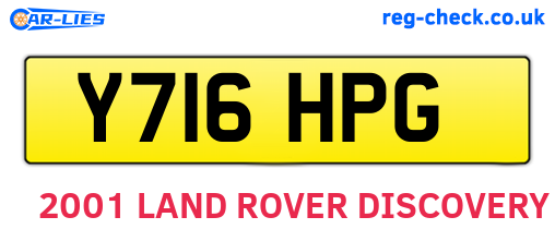 Y716HPG are the vehicle registration plates.