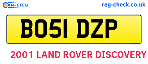 BO51DZP are the vehicle registration plates.