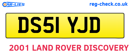 DS51YJD are the vehicle registration plates.