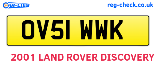 OV51WWK are the vehicle registration plates.