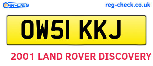 OW51KKJ are the vehicle registration plates.