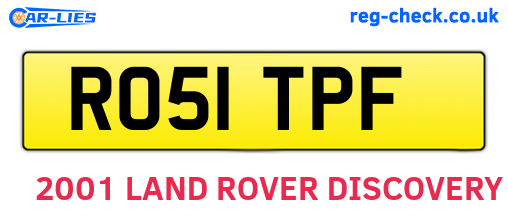 RO51TPF are the vehicle registration plates.