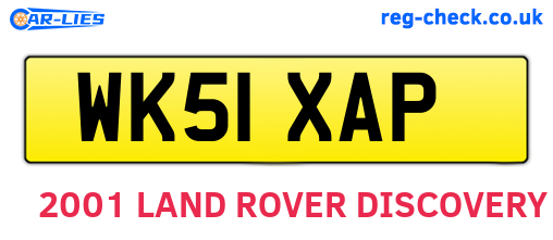 WK51XAP are the vehicle registration plates.