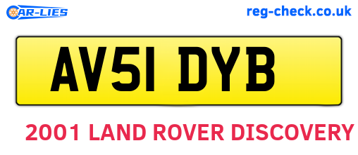 AV51DYB are the vehicle registration plates.