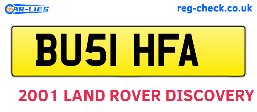 BU51HFA are the vehicle registration plates.