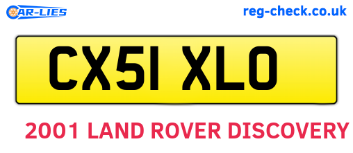 CX51XLO are the vehicle registration plates.