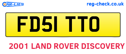 FD51TTO are the vehicle registration plates.