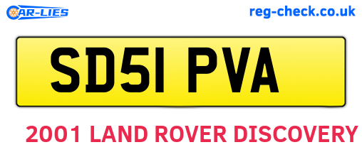 SD51PVA are the vehicle registration plates.
