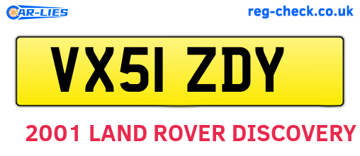 VX51ZDY are the vehicle registration plates.