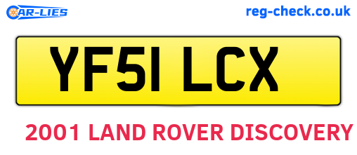 YF51LCX are the vehicle registration plates.