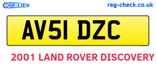 AV51DZC are the vehicle registration plates.