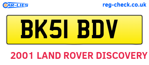 BK51BDV are the vehicle registration plates.
