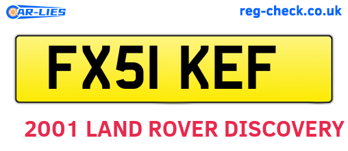 FX51KEF are the vehicle registration plates.